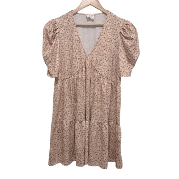 Tuckernuck Hyacinth House Small Floral Puff Sleeve Tiered Follie Mini Dress M - Picture 2 of 9